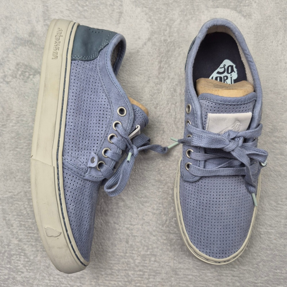 Satorisan 7 (38) Heisei Gaia Terra.2 Blue Gray Perforated Suede Sneakers Boho